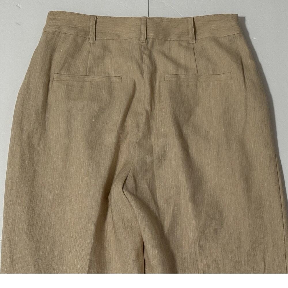 Cinq à Sept Arlene Tailored Fit Linen Blend Pants, Khaki, Size 8 - Picture 5 of 9